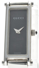 Vintage[Exc+5]GUCCI Quartz Ladies Bangle Watch 1500L Black Dial