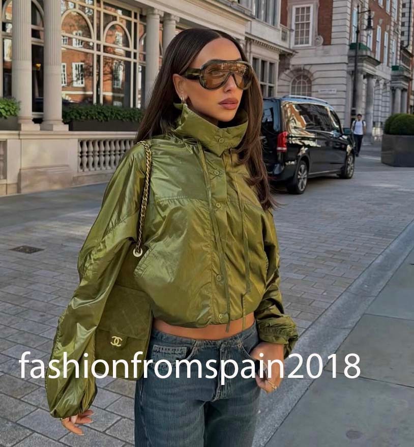 ZARA NEW WOMAN OVERSIZED NYLON JACKET INTENSE GREEN XS-S,M-L 4749