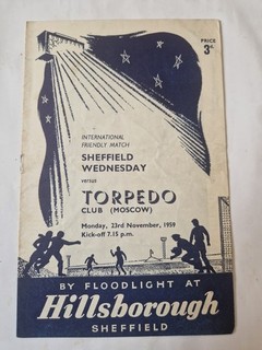 1959 Sheffield Wednesday v Torpedo Club Moscow Floodlit International Friendly