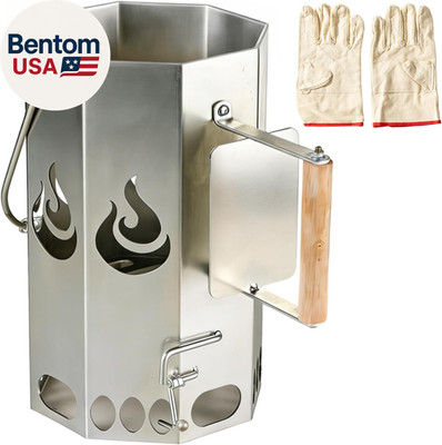 XL Heavy-Duty Charcoal Chimney Starter, 1.8Mm Thick Carbon Steel Quick Ignition 