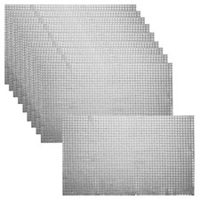 10pcs 11.8" x 17.7" Shiny Mirror Placemats Disco Table Place Mats, Black Silver