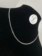2mm 18” Tennis Chain Necklace Stainless 14k White Gold Steel Cubic Zirconia