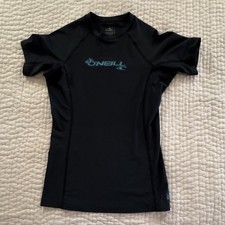 O'Neill Skins UPF 50 Short Sleeve Rash Guard Swim Top, Large, Black