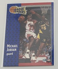 1991 Fleer Basketball Michael Jordan League Leaders 220 Chicago Bulls HOF GOAT