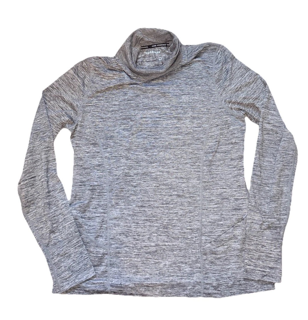 Terramar Climasense 2.0 Mock Neck Top Womens XL Heather Gray Base Layer