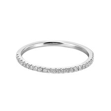 14K White Gold Round Natural Diamond Wedding Band Ring MZ1181-1