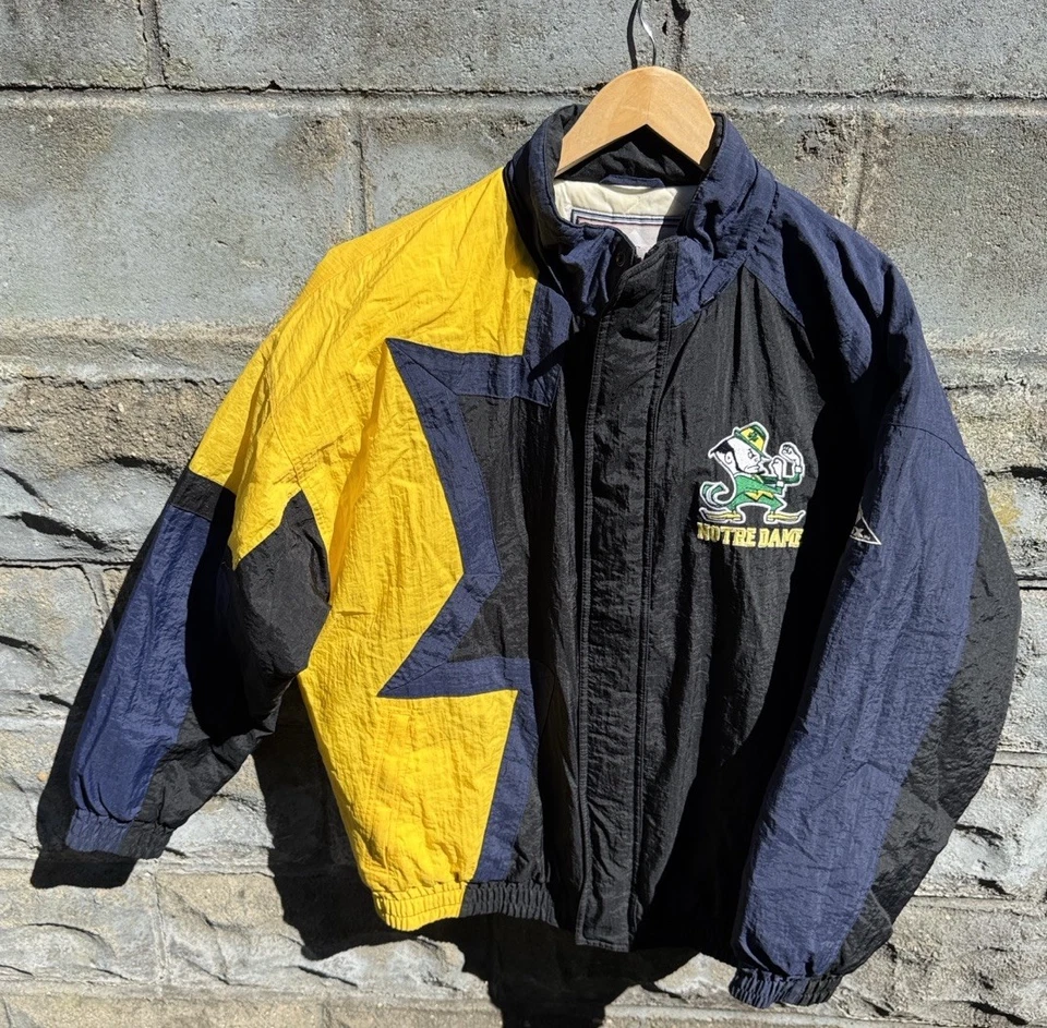 Vintage Notre Dame Fighting Irish Apex One Hooded Puffer Coat Jacket Mens L RARE - Image 3 of 4
