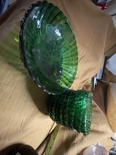 VTG Footed-Anchor Hocking Burple Forest Green...