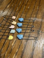 Vintage Diaper Pins Mixed Lot 4 Bear, 5 Plain 9 Total