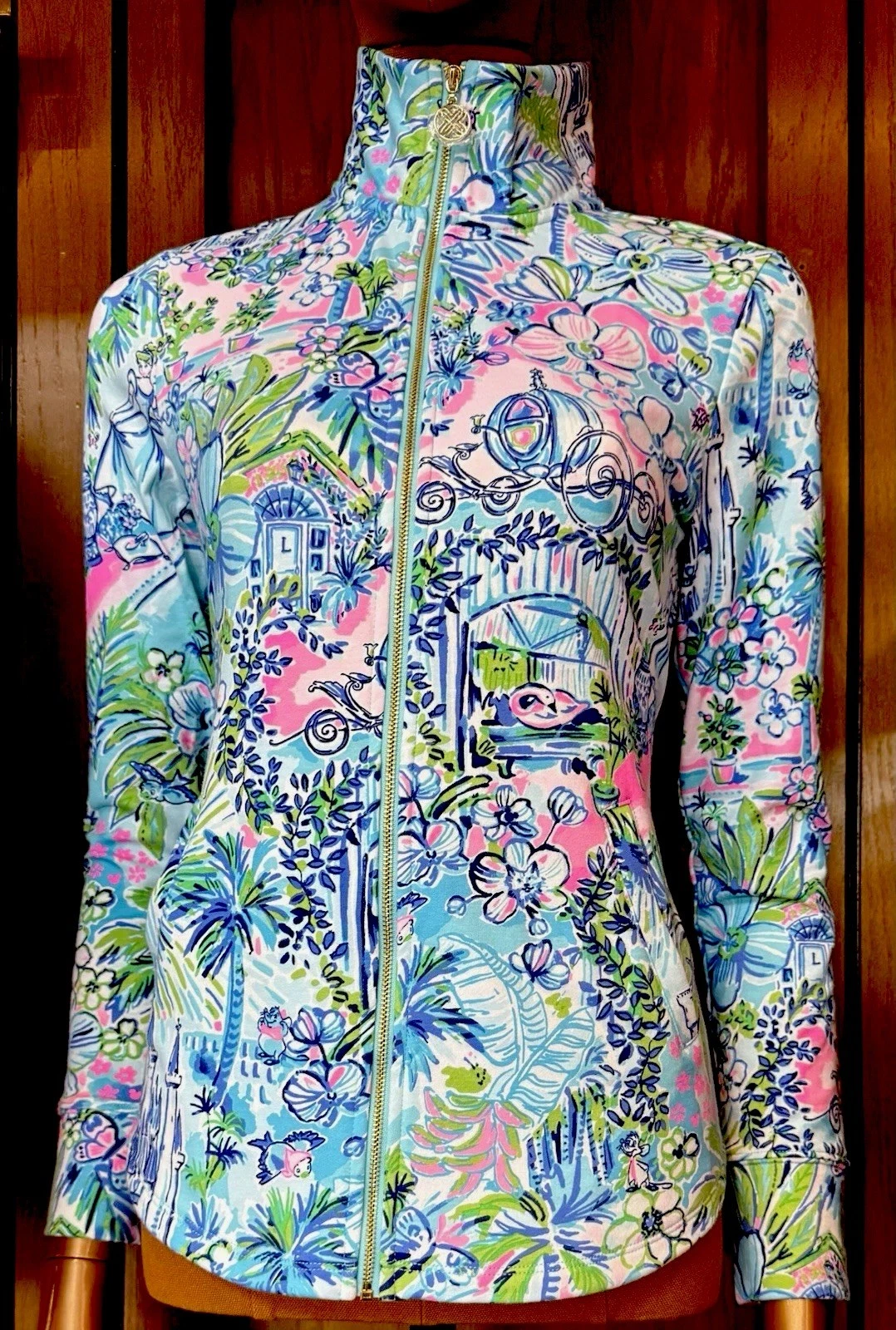 2025 Disney Parks Cinderella Jacket Lilly Pulitzer XLarge Leona Full Zip Castle