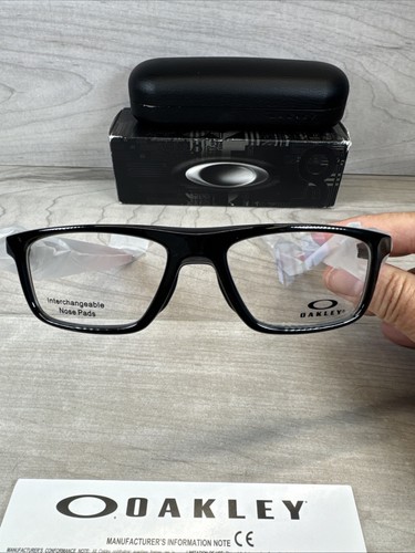Occhiali da vista Oakley POMMEL OX8127-0453 53-17-133 nero lucido rosso solo montatura NUOVI - Foto 12 di 24