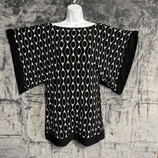 JTB Women's Small Geometric Micro Mini Dress Kimono Sleeve Geometric Stretch