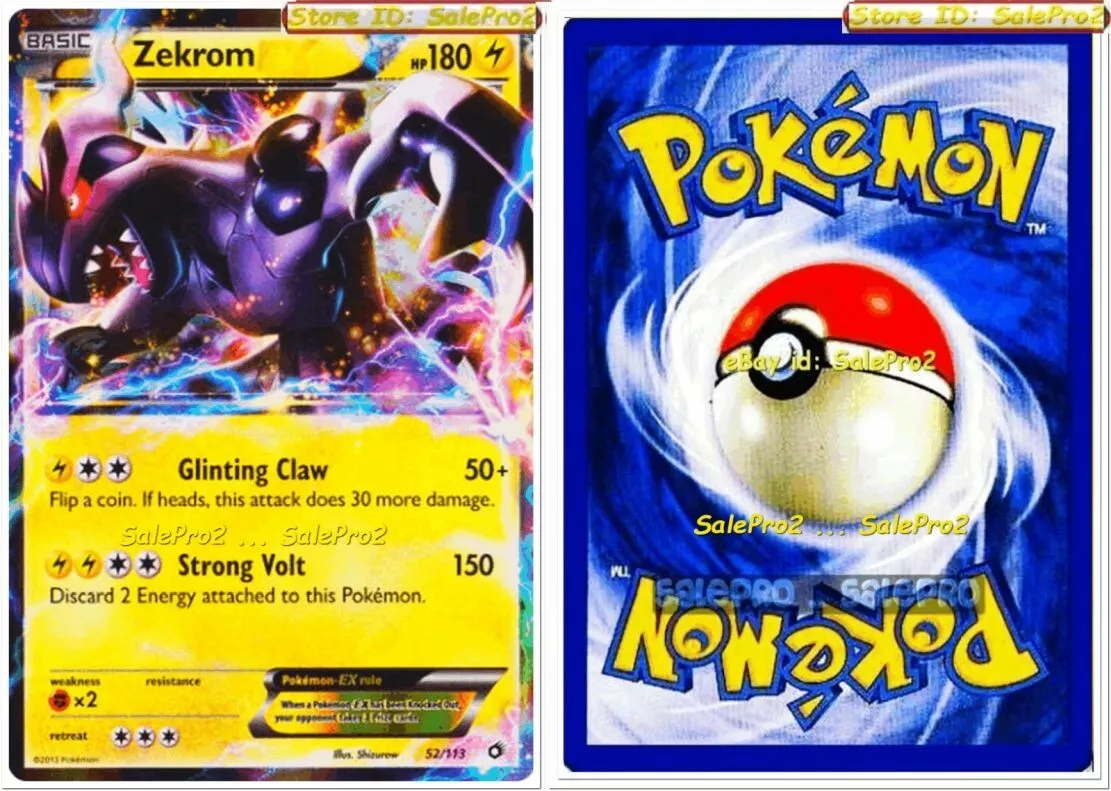  Zekrom & Reshiram - Pokemon Celebration Card Lot - Legendary  Holo Foil - 002/025 & 010/030 : Toys & Games