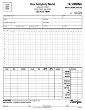 Flooring Work Order Invoice Form / 2 Part Carbonless - 8.5 x 11 - TMG145