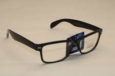 NEW 1950's Vintage Style Black Frame Clear Lens UV protection Glasses NWT 9427