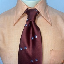 Vtg 60s 70s Wemlon Wembley Necktie Mens Tie Wide Thick Disco Ugly Fat Mod Poly