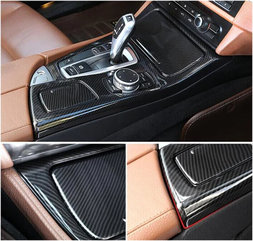 Carbon Fiber Center Console Gear Shift Panel For BMW 5 Series F10 F07 2011-2017 - Picture 4 of 11