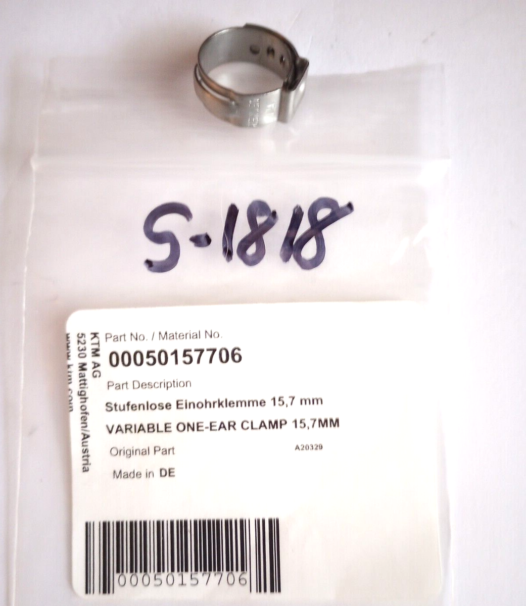 KTM NOS Variable One-Ear Clamp 15.7MM 00050157706 (S-1818) | eBay