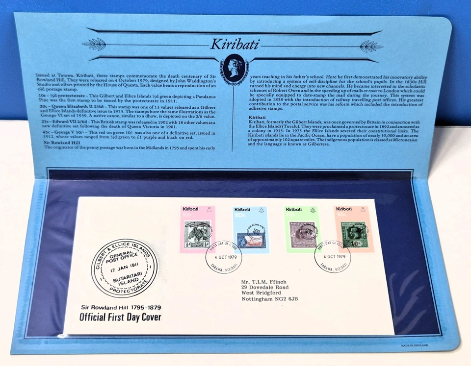 Kiribati Official First Day Cover 1979 Commemorating Sir Rowland Hill - Image 3 of 3