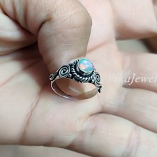 Ethiopian Fire Opal Gemstone 925 Sterling Silver Ring New Women's Gift Jewelry