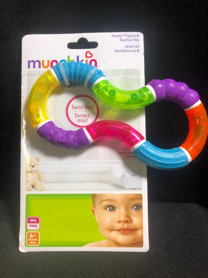 Munchkin Twisty Figure 8 Baby Teether Toy, BPA Free, 6+ Months-NEW - Image 3 of 4