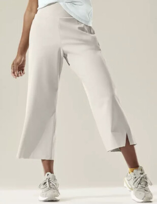 ATHLETA COSMIC CROP PANT XXS BEIGE WIDE LEG PANTS NEW $108