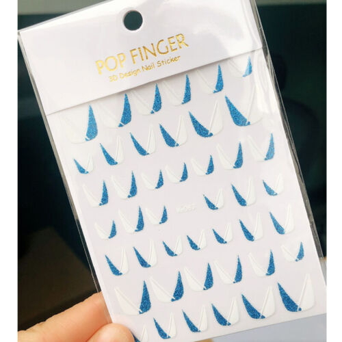 Selbstklebende Maniküre-Dekorationsaufkleber Bunte 3D-Pailletten French Tips < - Bild 20 von 20