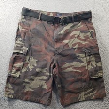 Levi's Cargo Shorts Men's 42 Camo Belted Gorpcore Two Horse Cotton Hiking Casual