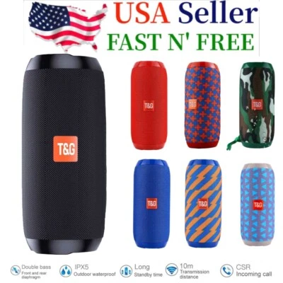 Bluetooth Speaker Wireless Waterproof Outdoor Stereo Bass USB/TF/FM Radio LOUD