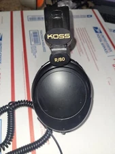 Koss 154336 R-80 Over Ear Headphones, Black used as is