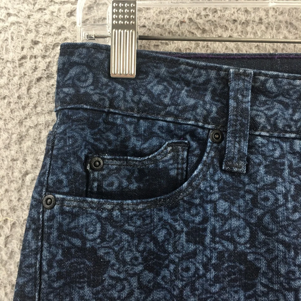 NYDJ Printed Ankle Jeans Womens 6 (actual 30x28) Blue Denim High Rise Zip Fly - Image 3 of 4