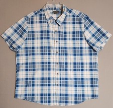 Eddie Bauer Shirt Men's XL Collared Plaid Short Sleeve Button Up
