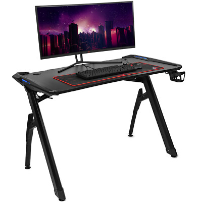 Deco Gear 47'' LED Gaming Desk with Carbon Fiber Surface