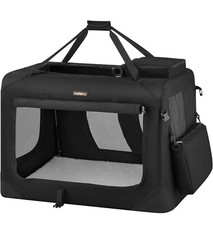 Feandrea Dog Carrier, Collapsible Pet Carrier, XL, Portable Soft Dog Crate,Black
