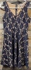 Bailey Blue, Women’s Small, Sleeveless, Dark Blue, Dress,Back Closure,Black Lace