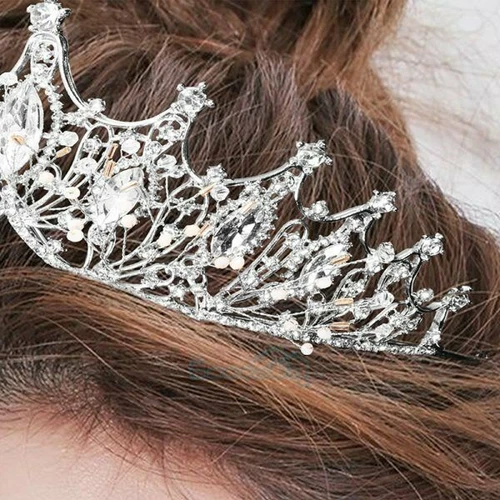 Coronas Tiaras Cristal Perla Novia Boda Corona para Mujer Princesa Tiara - Imagen 60 de 76