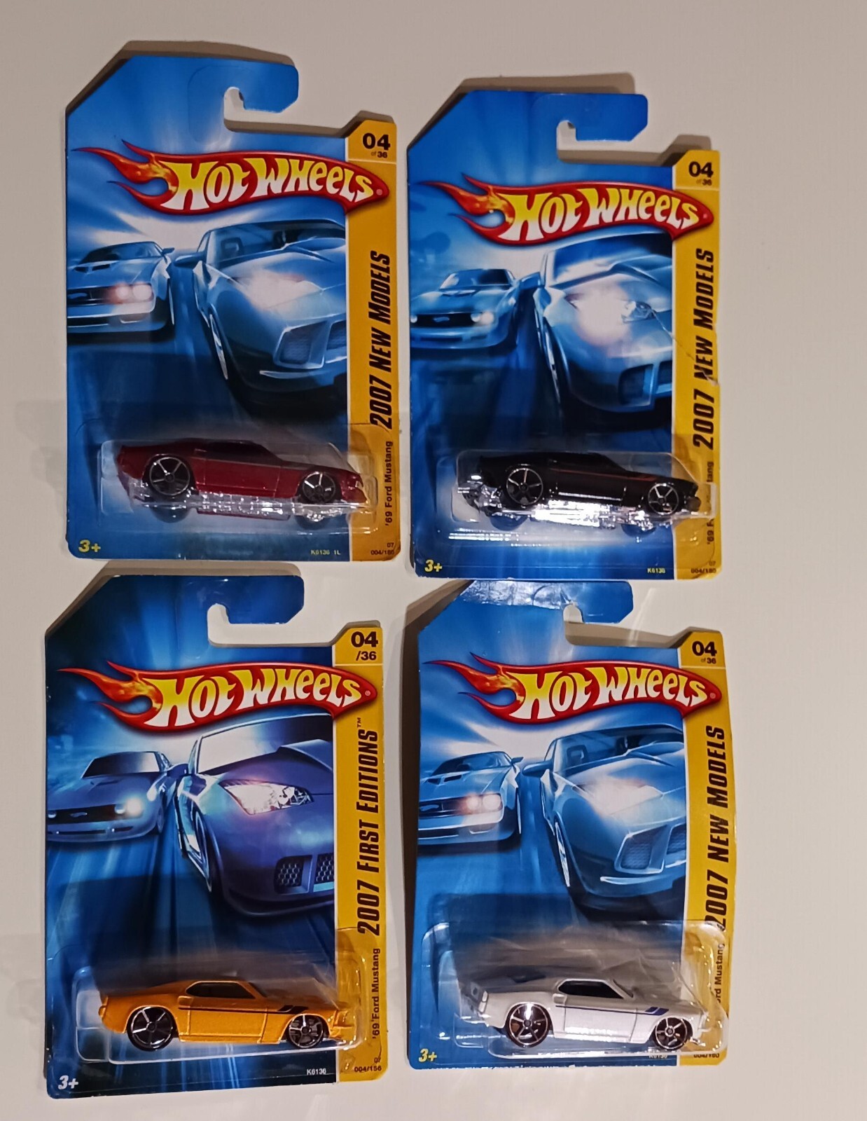 HOT WHEELS Set of 4x 69 Ford MUSTANG 2007 New Models/ First Editions diecast