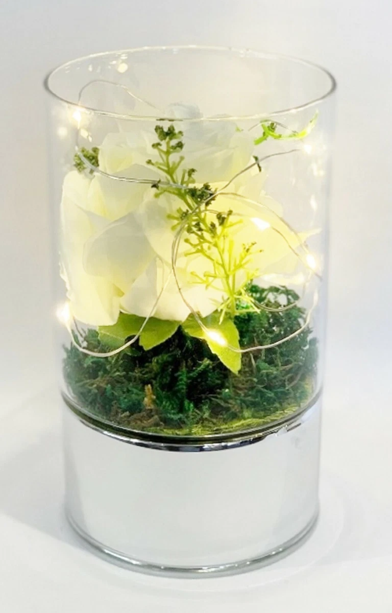 Glass Vase With Led String Lights With Artificial Flowers Wedding Home Decor