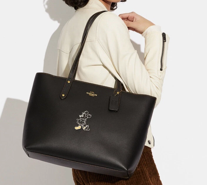 Disney x coach central tote with zip with mickey mouse Clearance
