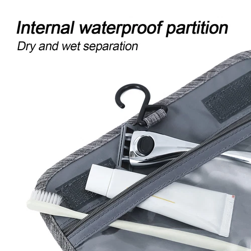 Hanging Toiletry Bag Large Travel Wash Bag for Women Mens Toiletries with Hook - Picture 5 of 15