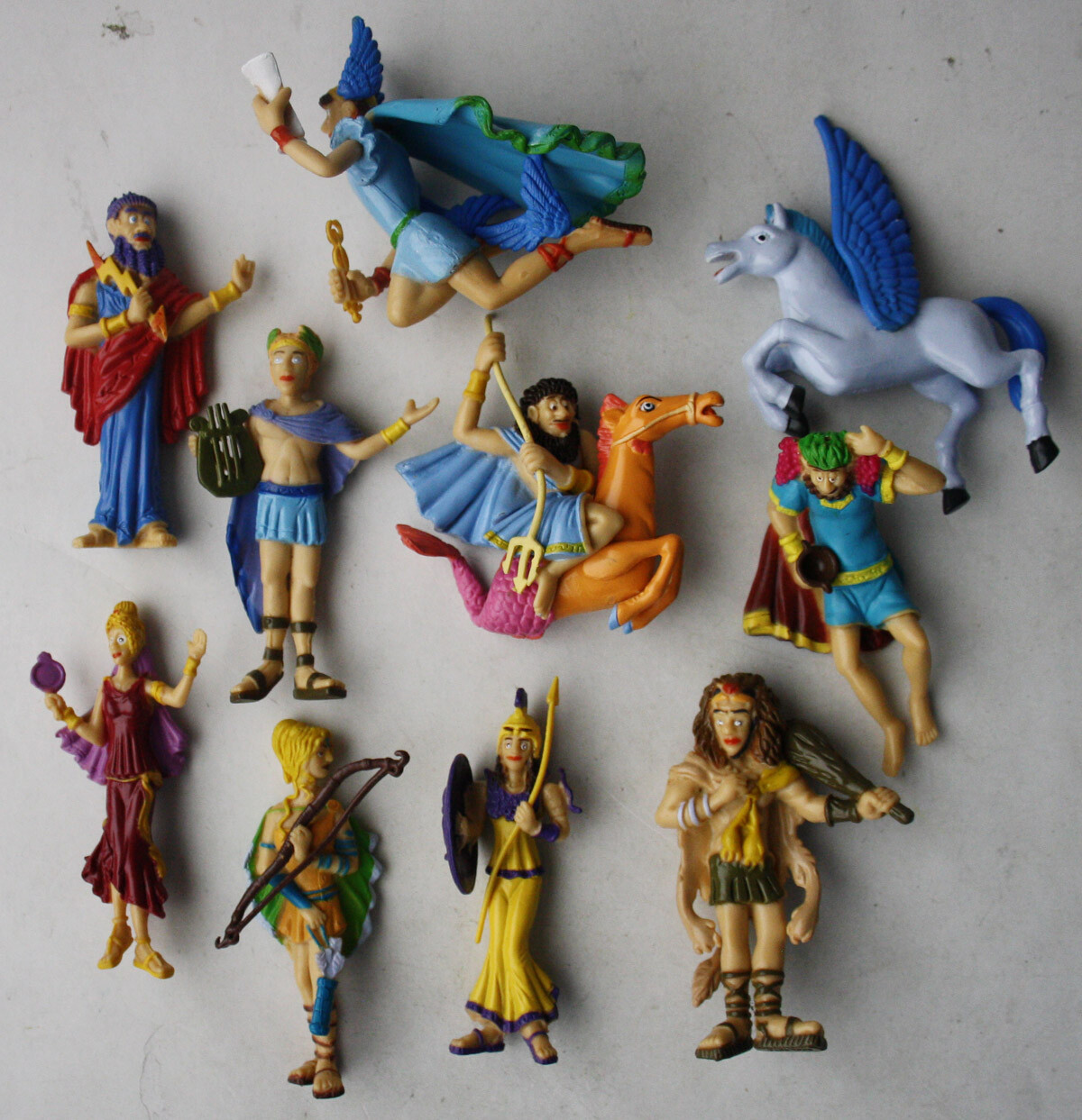 10X RARE ANCIENT GREEK GODS MINI FIGURES HERCULES ZEUS HERMES APOLLO