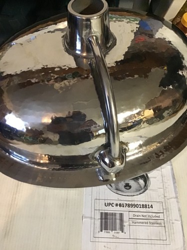 Nantucket Sinks Hand Hammered Stainless Undermount Sink w/ Overflow - Picture 2 of 2