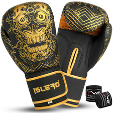 ISLERO Boxing GLOVES MMA Sparring Punch Bag Muay Thai Training Glove HAND WRAPS