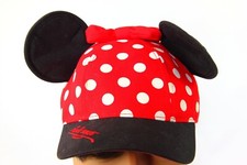 Walt Disney World Kids Minnie Mouse Polka Dot Hat With Plush Ears Youth Hat Cap