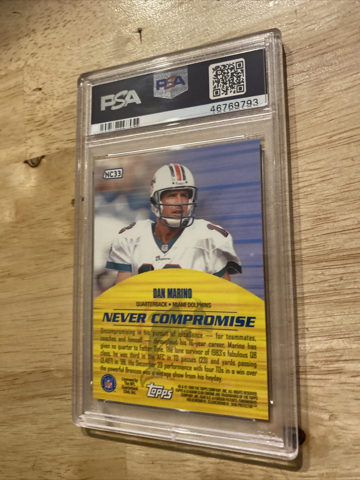 Dan Marino PSA 8 Topps Stadium Club Chrome Vintage Football Card 1999 Dolphins view 11