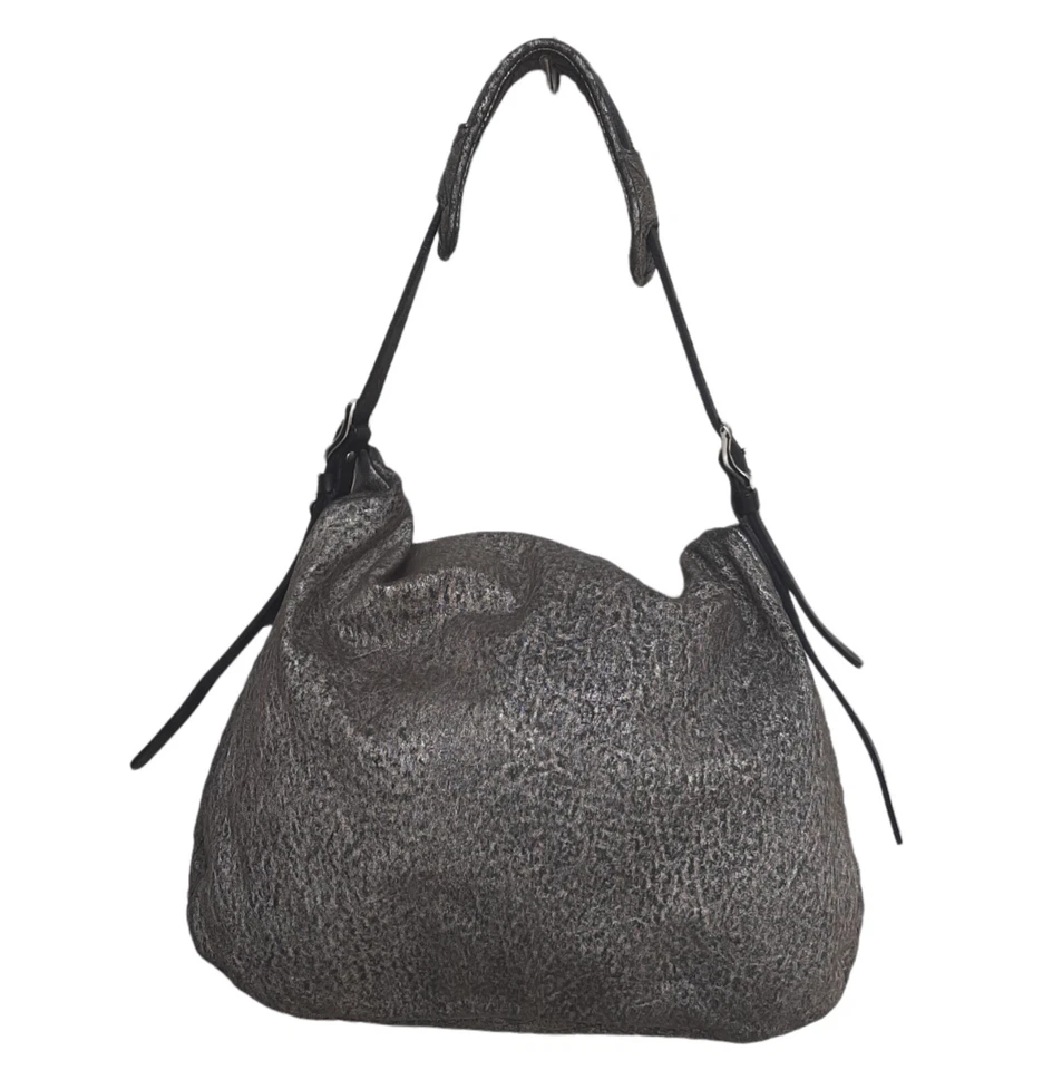 Bolso Hobo JIMMY CHOO Cuero Blake Motociclista Metálico Plateado y Cadena Foto 4 de 4