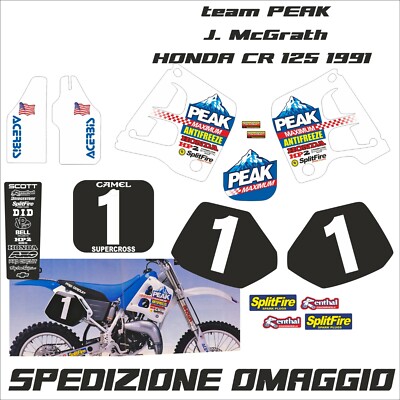 Kristall Aufkleber Honda CR 125 1991-1992 MC Grath Team PEAK 1991