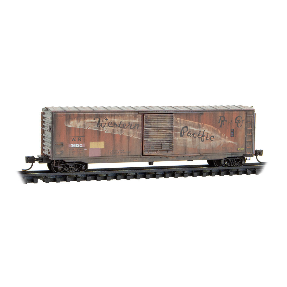 N Scale Micro Trains 077 44 290 Western Pacific 50' Standard Boxcar Weathered