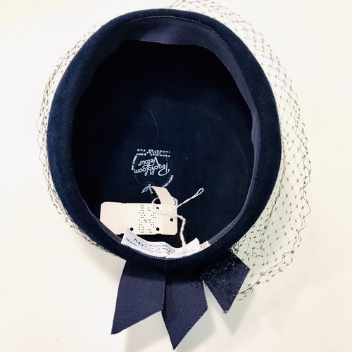 Peachbloom Sears Millinery Vintage 1930’s Midnight Blue Fur Cloche Hat New Rare - Picture 12 of 12
