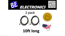 10Ft XLR 3P Female to 1/4 Unbalanced Microphone Cable 2x